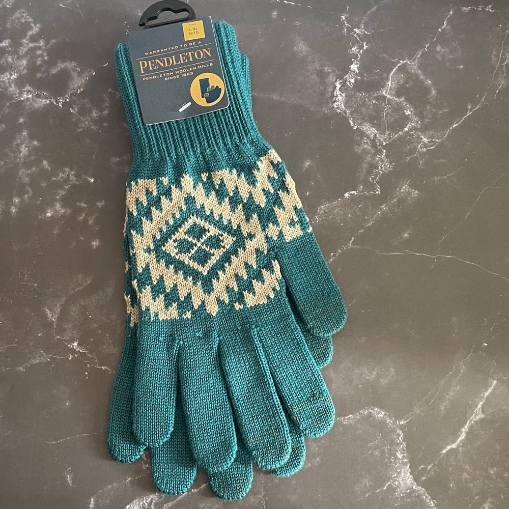 NWT Pendleton iTip Texting Teal Knit Gloves Large/Extra Large🧤❄️🧣